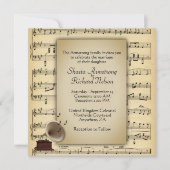 Antiek Gramophone Music Wedding Theme Uitnodiging (Voorkant)