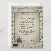 Antiek Gramophone Music Wedding Theme Uitnodiging (Voorkant)