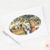 ANTIEK GRAPE VINEYARD HARVEST OVALE STICKER (Envelop)