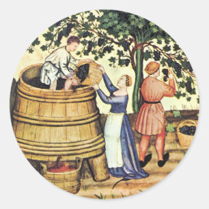 ANTIEK GRAPE VINEYARD HARVEST RONDE STICKER