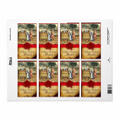 ANTIEK GRAPE VINEYARD HARVEST WAX SEAL MONOGRAM ETIKET (Full Sheet)