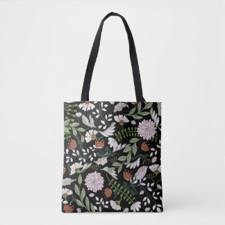 Antiek graveren bloemen met de hand geschilderd draagtas