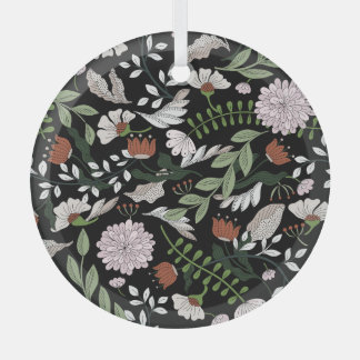 Antiek graveren bloemen met de hand geschilderd glas ornament