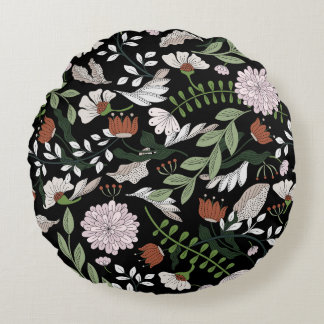 Antiek graveren bloemen met de hand geschilderd rond kussen