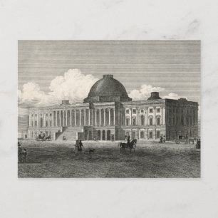 Antiek gravering van het oude Capitolgebouw Briefkaart