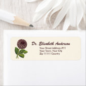 Antiek Gravure van een Paarse Wereldbol Dahlia Etiket (Insitu)