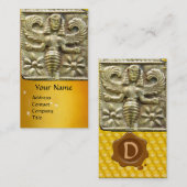 ANTIEK GRIEKS HONEY BEELD GODDESS WAX SEAL MONOGRA VISITEKAARTJE (Voorkant / Achterkant)