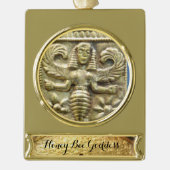 ANTIEK GRIEKS HONEY IS GODESS VERGULD BANNER ORNAMENT (Voorkant)