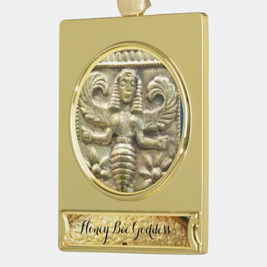 ANTIEK GRIEKS HONEY IS GODESS VERGULD BANNER ORNAMENT (Links)