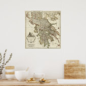 Antiek Griekse kaart Poster (Keuken)