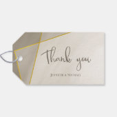 antiek grijs modern lijst bruiloft cadeaulabel (Achterkant Horizontaal)