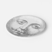 Antiek grijze maangezicht papieren bordje (Gekanteld)