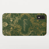 Antiek groene en gouden iPhone XR hoes (Achterkant (horizontaal))