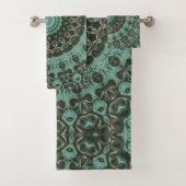 Antiek groene mandala patroon ontwerp bad handdoek (Insitu)