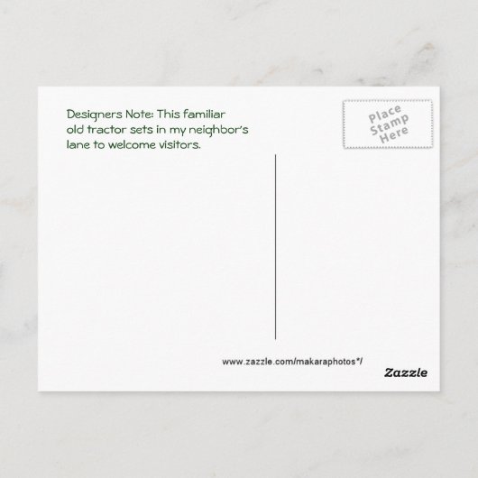 Antiek Groene Tractor briefkaart- aanpassen Briefkaart (Achterkant)
