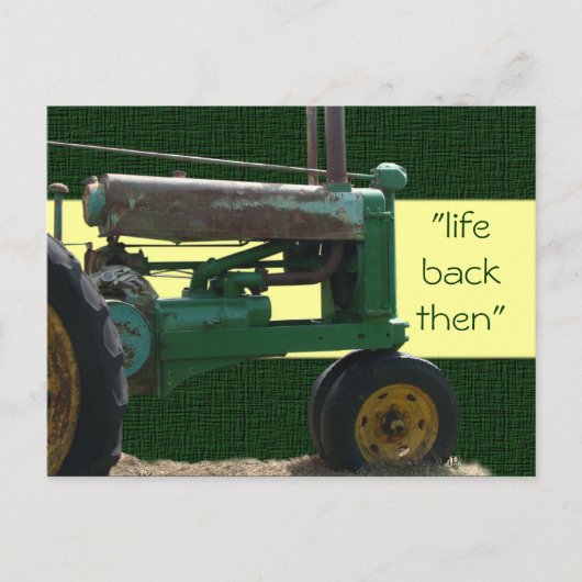 Antiek Groene Tractor briefkaart- aanpassen Briefkaart (Voorkant)