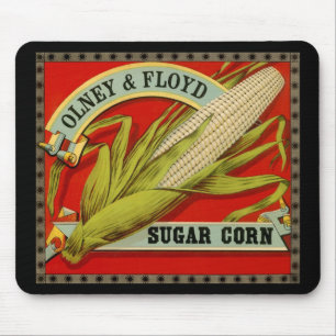 Antiek groentelabel, Olney & Floyd Sugar Corn Muismat