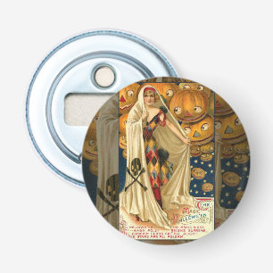 Antiek Halloween Jack O Lantern kostuum vrouw Button Flesopener