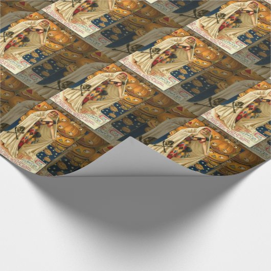 Antiek Halloween Jack O Lantern kostuum vrouw Cadeaupapier (Hoek)