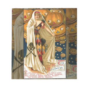 Antiek Halloween Jack O Lantern kostuum vrouw Notitieblok