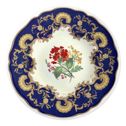 Antiek hand beschilderd China Kijk kobalt blauw Keramische Knop (Voorkant)