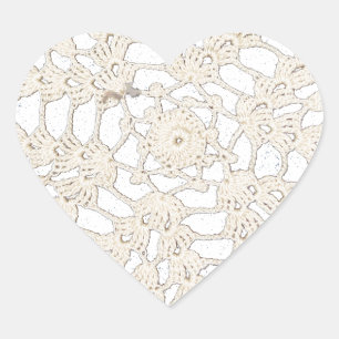  Antiek Handgemaakte Tatting Custom Hart Sticker