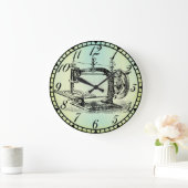 Antiek handkrukmachine Sewing Room Clock v1 Grote Klok (Huis)