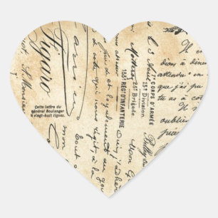 Antiek handschrift Heart Sticker