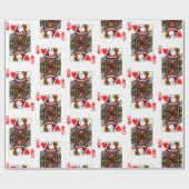 Antiek hartenkoningin cadeaupapier (Vlak)