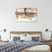 Antiek Hay Rake Canvas Afdruk (Insitu (Slaapkamer))