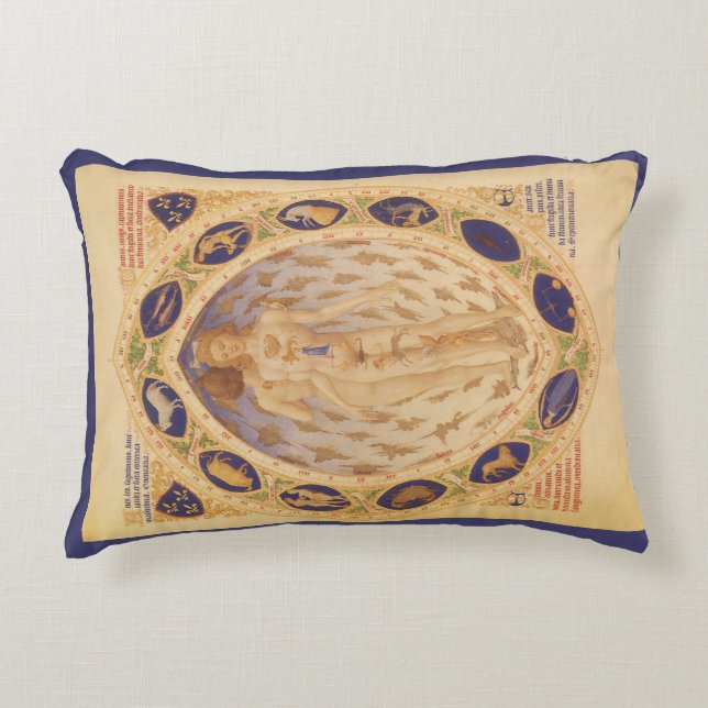 Antiek hemelse zodiakkaart,  astrologie accent kussen (Voorkant)