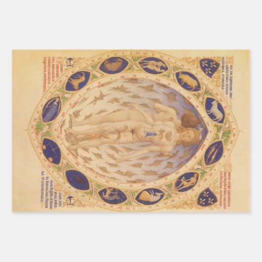 Antiek hemelse zodiakkaart,  astrologie inpakpapier vel (Voorkant 2)