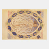 Antiek hemelse zodiakkaart,  astrologie inpakpapier vel (Voorkant)