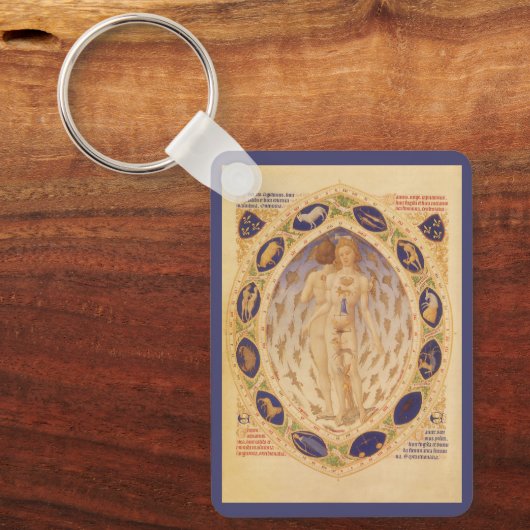 Antiek hemelse zodiakkaart,  astrologie sleutelhanger (Voorkant)