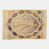 Antiek hemelse zodiakkaart,  astrologie theedoek (Horizontaal)