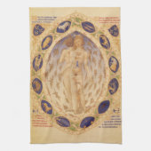 Antiek hemelse zodiakkaart,  astrologie theedoek (Verticaal)