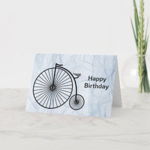 Antiek High Wheel Fiets Verjaardag Kaart