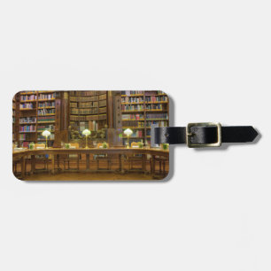 Antiek historische bibliotheek bagagelabel