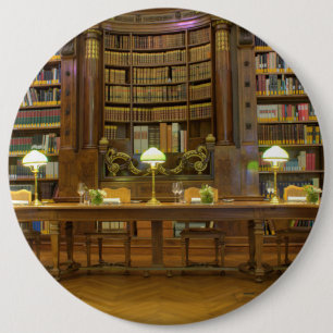 Antiek historische bibliotheek ronde button 6,0 cm