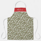 Antiek Holly Pattern met naam Schort (Voorkant)