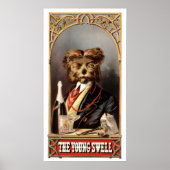 Antiek hond met monocle poster (Voorkant)