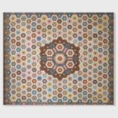 Antiek Honeycomb Quilt Pattern - Folk Art Crafty Cadeaupapier (Vlak)