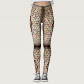 Antiek Honeycomb Quilt Pattern - Folk Art Crafty Leggings (Voorkant)