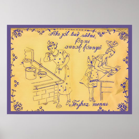 Antiek Hongaars muurdoekontwerp Poster (Voorkant)