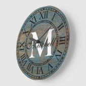 Antiek hout Uniek monogram Grote Klok (Hoek)