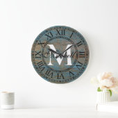 Antiek hout Uniek monogram Grote Klok (Huis)