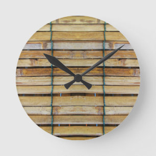 Antiek houten houten houten houten latten ronde klok