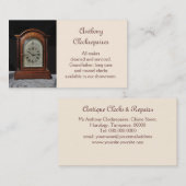 Antiek houten mantel visitekaartje (Voorkant / Achterkant)