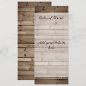 Antiek Houten Orde van de Dienst Kaart (Voorkant / Achterkant)