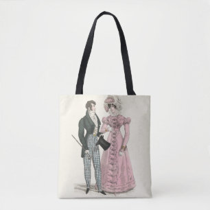 Antiek Huwelijk 1823 Man Vrouw Mode Draagtas